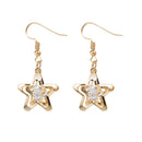 1 Pair Fashion Earrings Pentastar Glass Vintage Jewelry Earrings for Women Beautiful Star Earrings Ear Clip brincos