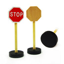 15 Pieces WOODEN TRAFFIC ROAD SIGNS Educational Toys Kids Pretend Play Toys