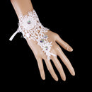 Elegant Women Girls Bridal Lace Floral Hollow Fingerless Gloves Party Costume