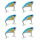 6Pcs Soft Baits VIB Vibration Casting Trolling Fishing Lure with VMC Hooks