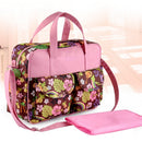 Waterproof Convenient Adjustable Shoulder Strap Polyester Hawaii Style Diaper Nappy Nursery Changing Bag Mummy Handbag Pink + Brown
