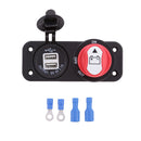 Car 50A Battery Disconnect Rotary Isolator Switch and Dual 5V 3.1A USB Ports