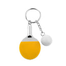Mini Yellow Table Tennis w/ Ball Charm Pendant Purse Bag Sports Keyring Keychain Gift