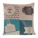 43x43cm Happy Father's Day Grids Dots Home Decorative Linen Cushion Waist Pillow Cover Sofa Bed Car Decor Square Throw Pillow Case