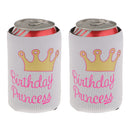 Pair Soda Beer Bottle Tin Can Cooler Chilling Sleeve Birthday Princess Favor