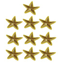 10pcs Gold Star Iron Sew On Patch Badge Fabric Clothes Crafts DIY Fabric Accessory Garment Appliques Ornaments 3.5cm