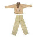 Doll Long Sleeve Army Military Suit for 1/6 Soldier Doll Clothes Accessory Light Yellow