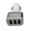 3 USB Car charger Cigarette light Fast Charging QC3.0 for Samsung iPhone White
