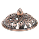 Home Furniture Decoration Accessory Antique Hollow Alloy Flower Design Charms Incense Burner Cover Censer Lid Copper 6