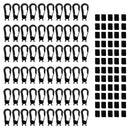 60 Pieces Black Shock Cord End Hooks for 4mm/5mm Bungee Cord Elastic Cord Hooks