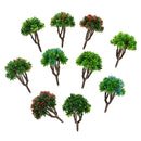 Pack of 10 Pieces Model Trees Layout Scenery Diorama Wargame 1:150 N Scale