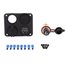 12V-Car Boat Dual Cigarette Lighter Socket Dual USB Port Chargr Voltmeter