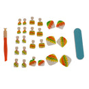 24pcs Metallic Toe Nails Full Cover Pedicure Tips Artificial Nail Art Tools with File - Colorful