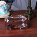 Clear Glass Oval Transparent Aquarium 18cm Water Vase Fish Tank Home Decorative Craft