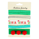 Women Xmas Hair Jewelry Girl Christmas Hair Ring Band Headband Green Hair Rope