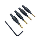 4Pcs HSS Countersink Drill Bit Set Round Shank Drilling Hole Cutters for Wood and Plastic Work