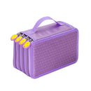 Women Girls Beauty Cosmetic Tools Storage Makeup Brush Holder 4 Layers Capacity Kids Pencil Pen Case Travel Bag Gift Purple