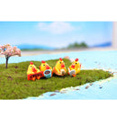 Pack of 4PCS Durable Hand-Painted Micro Landscape Decor Mini Resin Ornaments Animal Garden DIY Cocks Yellow