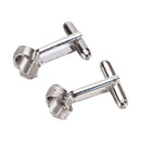 Pair Of Fashionable Men Knot Cufflinks Office Meeting Events Anniversary Supplies Silver