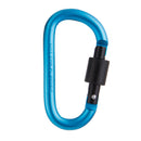 D-Ring Carabiner Clip Hook Keychain Screw Locking - Blue
