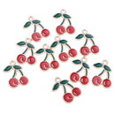 10 Pcs Cherry Lovely Fruit Shaped Charms Pendants DIY Jewelry Findings