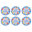 Colorful Balloon Star Pattern Girls Boys Birthday 6pcs PAPER PLATES 18cm Round Plates Party Tableware Decorations