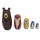 Wooden Russian Nesting Dolls 5Pcs Cute Bears Traditional Wishing Matryoshka Sorting and Stacking Dolls Handmade Meaningful Kids Toys/Birthday Christmas Gifts Home Decoration
