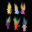 Dollhouse Miniature 6 Pieces Retro Troll Doll Leprocauns Figures Toy Cake Pencil Toppers Kids Children School Project
