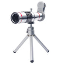 Universal 18X Zoom Phone Telephoto Camera Lens and Mini Tripod , Metal Clip for iPhone 5 6 7 8 Plus HTC Photography Accessory Silver