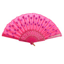 Handmade Spanish Wedding Party Gift Flower Pattern Folding Lace Hand Fan Rose
