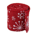 Roll Of 2M Beautiful Christmas Tree Pattern Burlap Ribbon Craft Home Christmas Gift Red White