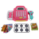 Realistic Actions Plastic Electronic Cash Register Supermarket Playset Toys with Scanner Sounds Green Pink