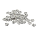 50 Pieces Tibetan Silver LOVE Letter Hollow Love Dangle Charms Jewelry Making Pendant for DIY Vintage Necklace Bracelet Earring Accessories, Round