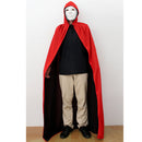 Halloween Masquerade Party Props Fun Costume Accessory Fashionable Hooded Double Wear Cloak Cape for Men Red/Black