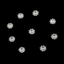 Pack of 10 Rhinestone Buttons Flatback Embellishment for Craft DIY Silver 10mm