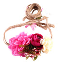Women Girls Floral Pattern Charms Boho Headband Garland Festival Wedding Bridal Beach Hairband Hair Decor Accessory