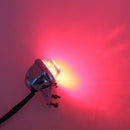 Motorcycle Chrome Housing Red LED Tail Brake Light Rear Signal Lamp Silver Houing 12 Volts For Chopper Bobber