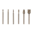 1/8'' Tool Drill Bits Set 6 pcs Steel Rotary Burrs High Speed Wood Carving