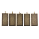 5Pieces Retro Rectangle Cameo Cabochon Settings Pendants Tray Blanks Bezel Base