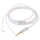 PVC Material Copper Wire Core Durable Earphone Audio Cable Connector Repair Replacement Headphone Wire Line DIY White and Silver