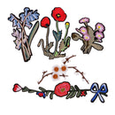 5 Pieces/Set Fashion Embroidery Flower Plants Patches Decorative Applique Patches Garment Decoration