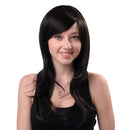 Hot Women Synthetic Hair Cosplay Long Straight Layered Side Bangs Natural Wigs Costume Fancy Party Wigs Black