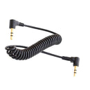 5ft 90 Degree Angle 3.5mm Male to Male Jack Stereo Audio Coiled Spring Aux Extension Cable Cord for Smart Phone, CD, PC, MP3