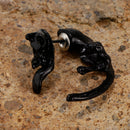 Ear Stud Alloy Black 3D Front Back Animal Cat Piercing Earrings for Women