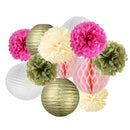 12 Pieces Tissue Paper Flowers Honeycomb Lanterns Wedding Party Decor