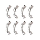 8 Sets Metal Plated White K Leather Chain Necklace End Cap with Lobster Clasp Connector DIY Bracelet Choker Jewelry Findings (Fit 5.5mm Cords)