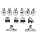 16pcs Stainless Steel 3-Bow 7/8'' Bimini Top Boat Fittings Marine Hardware