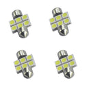 4 Pieces White 31MM 5050 6SMD Festoon Dome Interior LED Bulbs DE3175 3021