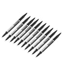 10 Pieces Black Double Ended Waterproof Permanent Oily Paint Marker Pen Set