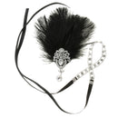 Vintage Women Feather Crystal Headband Headpiece Party Fancy Dress